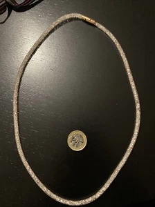 Weiße Swarovski Stardust Halskette Doppel Wickelarmband goldfarbener Verschluss - Bild 1 von 3