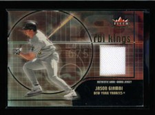 JASON GIAMBI 2002 FLEER TRIPLE CROWN RBI KINGS GAME USED WORN JERSEY AX9881