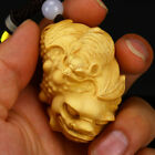 Ornements feng shui en buis chinois sculptés à la main chauve-souris crapaud doré chanceux 6,5 * 4 cm