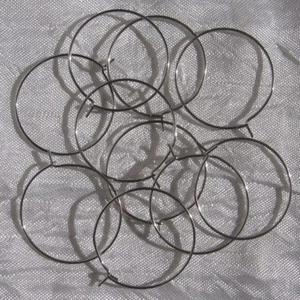 LOT DE 10 CREOLES CERCLES 25MM POUR BOUCLES D'OREILLES ACIER INOXYDABLE IN9 - Picture 1 of 3
