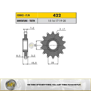 POUR APRILIA RST Futura 1000 2001 2002 2003 2004 PIGNON SUNSTAR 525 - 17 DENTS - Picture 1 of 1