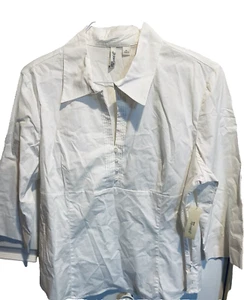 St Johns Bay Stretch Plus 3/4 Sleeve Collared Neck With 4 Buttons blouse XL - Picture 1 of 5