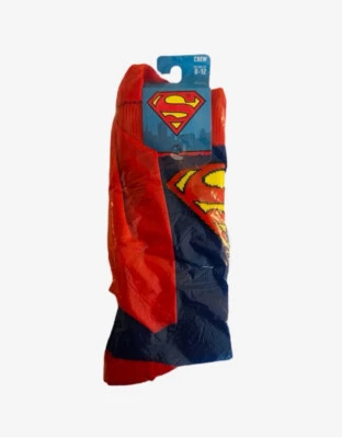 Men's DC Comics Superman Adult Crew Socks Size 8-12 Red Blue - Image 1 of 2