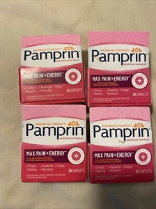 (4) Pamprin Max Pain + Energy (24 Caplets Each) ~EXP: 12/26 - Picture 1 of 2