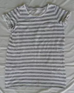 LOFT Beach Women's L French Terry Shift T Shirt Coverup Dress Stripe 100% Cotton - Picture 1 of 6