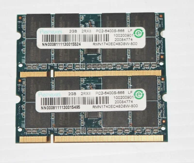 OEM 4gb (2 x 2gb) PC2-6400s Memory 480382-001- HP DV7-1240us DV7 1000 17" Laptop - Image 1 of 2