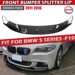 Divisor de labios de parachoques delantero para BMW Serie 5 F10 M Sport 2011-2016 fibra de carbono - Imagen 1 de 13