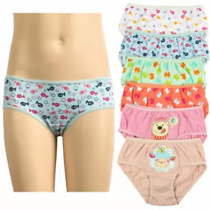6 Pc Girls Panties 100% Cotton Underwear Cute Panty Stretch Kids Sizes S M L - Picture 1 of 1