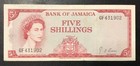 1964 JAMAICA PAPER MONEY 5 SHILLINGS BANKNOTE!