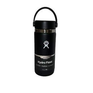 Hydro Flask Black Coffee Cup Wide Mouth With Flex Twist Off Lid - 16 Oz - Picture 1 of 5