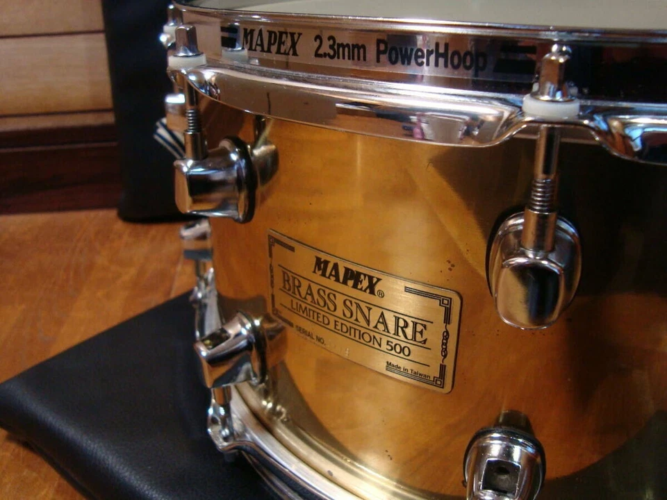 MAPEX Edición Limitada 500 Latón Caja Tambor Power Hoop Bueno Foto 1 de 4