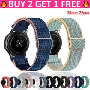 Elastic Stretchy Soft Loop 20mm 22mm Watch Band Strap Samsung Galaxy Active 2 S3 - Picture 1 of 20