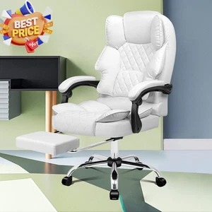 Ergonomic Office Chair 150° Recline Gaming Executive Computer Racer Chair White - Picture 1 of 12