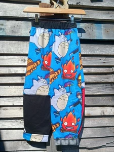 Ghibli Totoro Baggy Trousers Age 6 -7 Kids Alternative Clothing Handmade Anime - Picture 1 of 8