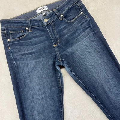PAIGE Jeans Womens 29 Kylie Crop Slim Whiskered Dark Wash Stretch Denim USA Made - Image 1 of 4