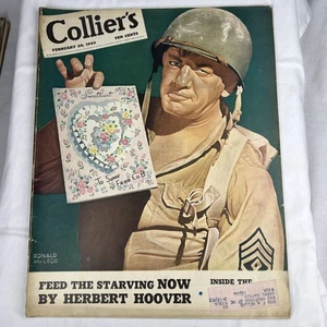 Collier's Magazine February 20, 1943, WWII, Army Sergeant Cover, Herbert Hoover - Picture 1 of 12