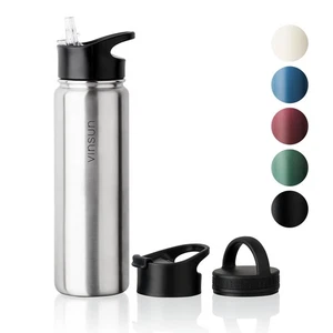 Trinkflasche Edelstahl 750ml Thermo Flasche Sport Isolierflasche Silber Vinsun - Bild 1 von 6