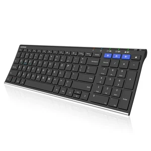 HB193 Universal Bluetooth Keyboard Multi-Device Stainless Steel Full Size Wir... - Picture 1 of 7