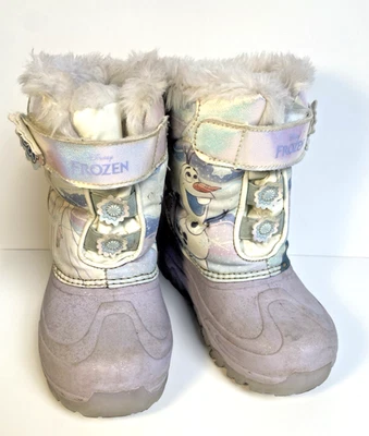 Botas de nieve iluminadas de invierno Disney Frozen para niñas pequeñas piel sintética lila - talla 11 Foto 1 de 4