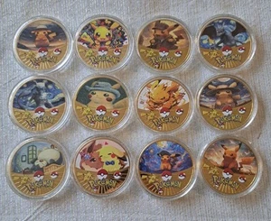 Starry Night 12 Piece Collectible Coin Set Pokemon GO Gold Plated  - Picture 1 of 4