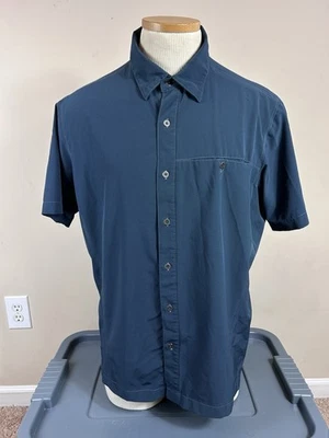 KUHL Tufflex Shirt Blue Short Sleeve Button Up Stretch Pocket Hiking Men’s M - Image 1 of 4