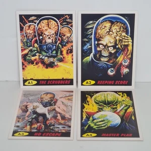 Mars Attacks! x4 Promotional Cards Mint Condition Sci-fi Comedy Cult - Picture 1 of 9