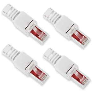 4x Netzwerk Stecker RJ45 Cat6 Cat7 Cat5 LAN Kabel werkzeuglos Netzwerkstecker - Bild 1 von 12
