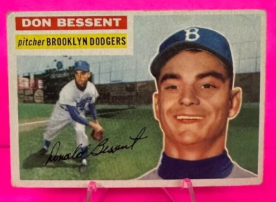 1956 Topps Baseball Card Don Bessent Grey Back #184 EX Range BV$30 NP - Image 1 of 2