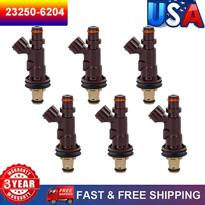 Inyectores de combustible 6 piezas para Toyota Tacoma Tundra 4Runner 2000 2001 2002 23250-62040 Foto 1 de 4