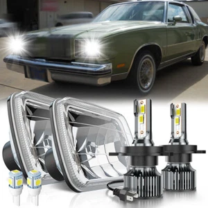 For Oldsmobile Cutlass Supreme 1978-1979 Pair 5x7 7x6 inch Headlights Hi-Lo W/H4 - Picture 1 of 19