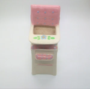 Vintage 50's-60's Block Pottery PINK Ceramic Baby High Chair Planter - Picture 1 of 5