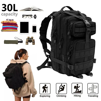 30L Outdoor Military Tactical Backpack Rucksack Travel Bag for Camping Hiking - Image 1 of 4