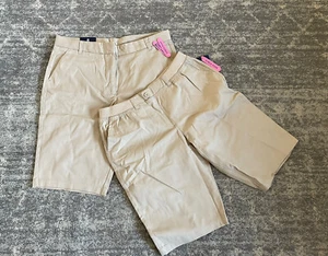 Izod (Set bestehend aus 2) Mädchen Plus 16,5 Uniform khaki Shorts hellbraun knielang neu mit Etikett J5 - Bild 1 von 12