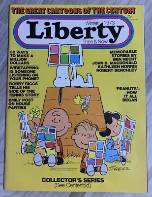 Liberty Then & Now Magazine Winter 1973 Peanuts Collectors Series Cartoon Vtg Foto 1 de 4