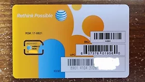 "NEW" AT&T NANO 4FF SIM• 4G/5G • For iPhone, iPad & Android Devices-SEE NOTES - Picture 1 of 3