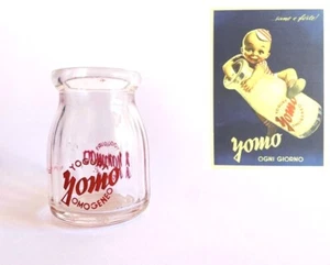 🔴 seltenes YOMO Joghurtglas Vintage orig 50er Jahre nach Motiv von Boccasile - Bild 1 von 4