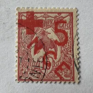 1915 NEW CALEDONIA RED CROSS USED STAMP #B1 NCE OVERPRINT, KAGU WWI - Picture 1 of 2