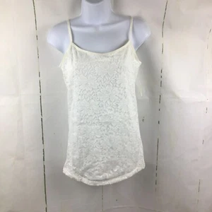 Aeropostale Women’s White Favorite Cami Spaghetti Strap Floral Lace Top Sz.L NWT - Picture 1 of 11