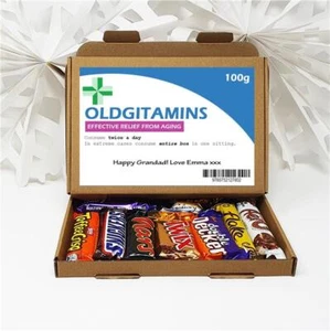 Personalised Birthday Gift 30th 40th 50th Poem Chocolate Treats Box Oldgitamins - Picture 1 of 10