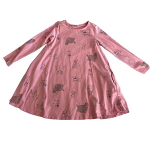 Hanna Andersson Girls Pink Dog Print Swing Dress With Pockets Size 8 Years - Picture 1 of 6