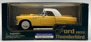 1955 Ford Thunderbird Hardtop Car Yellow White Hardtop 1:24 Diecast - Picture 1 of 10