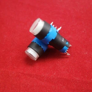 2PCS 12MM White LED ILLUMINATED ROUND Momentary PUSH BUTTON 2NO/2NC 2POLES - Picture 1 of 5