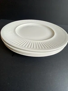 4 Johnson Bros 10” Dinner Plate Athena White With Ribbed - Imagen 1 de 4