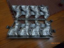 Metal Candy Mold Double Chocolate sitting Bunny Rabbit Hinged Antique