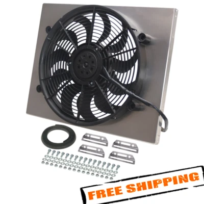 Derale 16822 High Output Single 17'' Electric RAD Fan/Aluminum Shroud Kit - Image 1 of 4