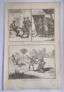 Stampa antica originale 1727 - Cannibali della Nuova Guinea STRANI E BIZZARRI - Foto 1 di 9