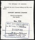 555 - UGANDA - 1972 - AIRPORT TICKET - POSSIBLE FORGERY FAUX FALSCH FAKE