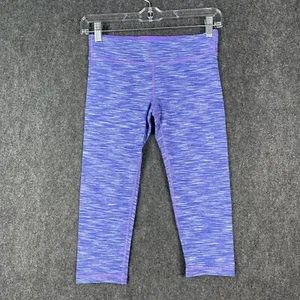 Ivivva By Lululemon Rythmic Tight Girls Kids 12 Space Dye Blue Purple Cropped - Picture 1 of 9