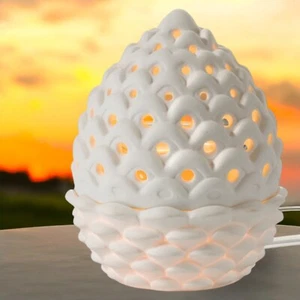 RARE Partylite ScentGlow 6" High Warmer White Pine Cone Nature - P93329N - Picture 1 of 3