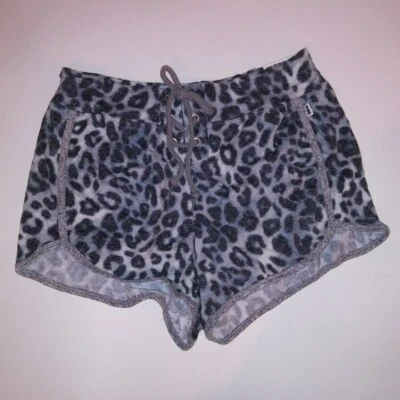 Victoria Secret ROSA Cintura Alta Corto Pequeño Gris Leopardo Prendas para Dormir Parte Inferior Animal Foto 1 de 4